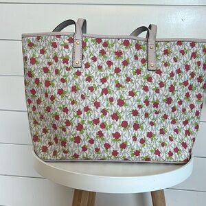 NWT MICHAEL KORS CARTER LARGE OPEN TOTE IN VANILLA MULTI